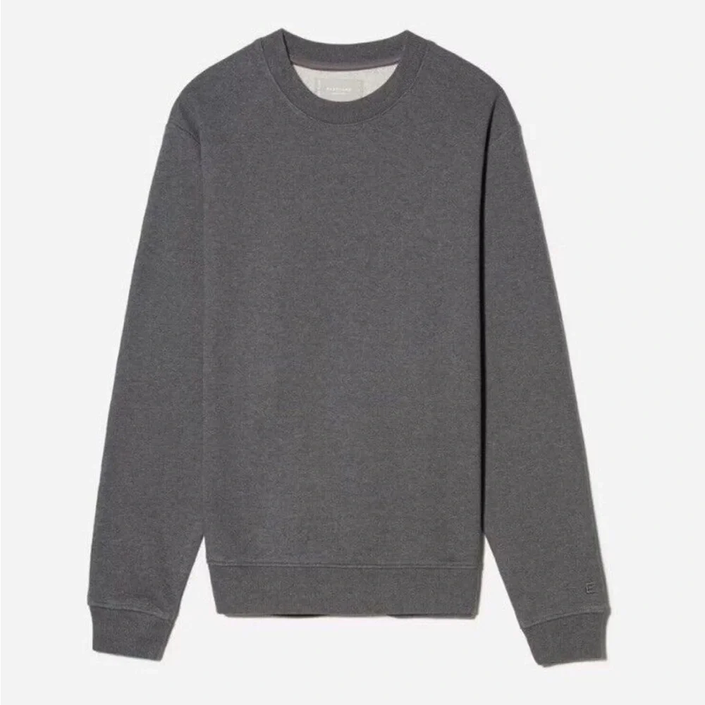 EVERLANE Mens The Track Crewneck Sweatshirt Organic Cotton Gray NWT Size S Small